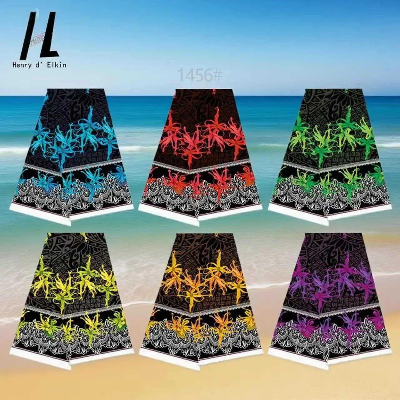 

Fashionable Latest Design Floral Leaf Stock Item Polynesian Style Women Dress Printed Fabric for Garment