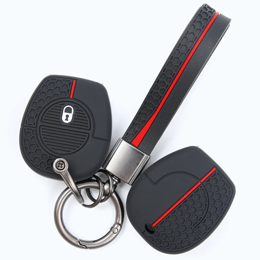 For Nissan X Trail Tino Micra Almera Primera Terrano Soft Silicone Smart Key Protector Carabiner Strap Easy Install