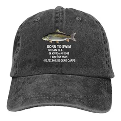 Born To Swim Ocean Is Baseball Cap Men Hats Women Visor Protection Snapback Swim Caps