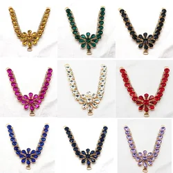 1Pcs Flower Bikini Connectors For Clothing Decoration Rhinestone Buckle Crystal Sandal Chain DIY Hand sewing Beach Foot Shooe