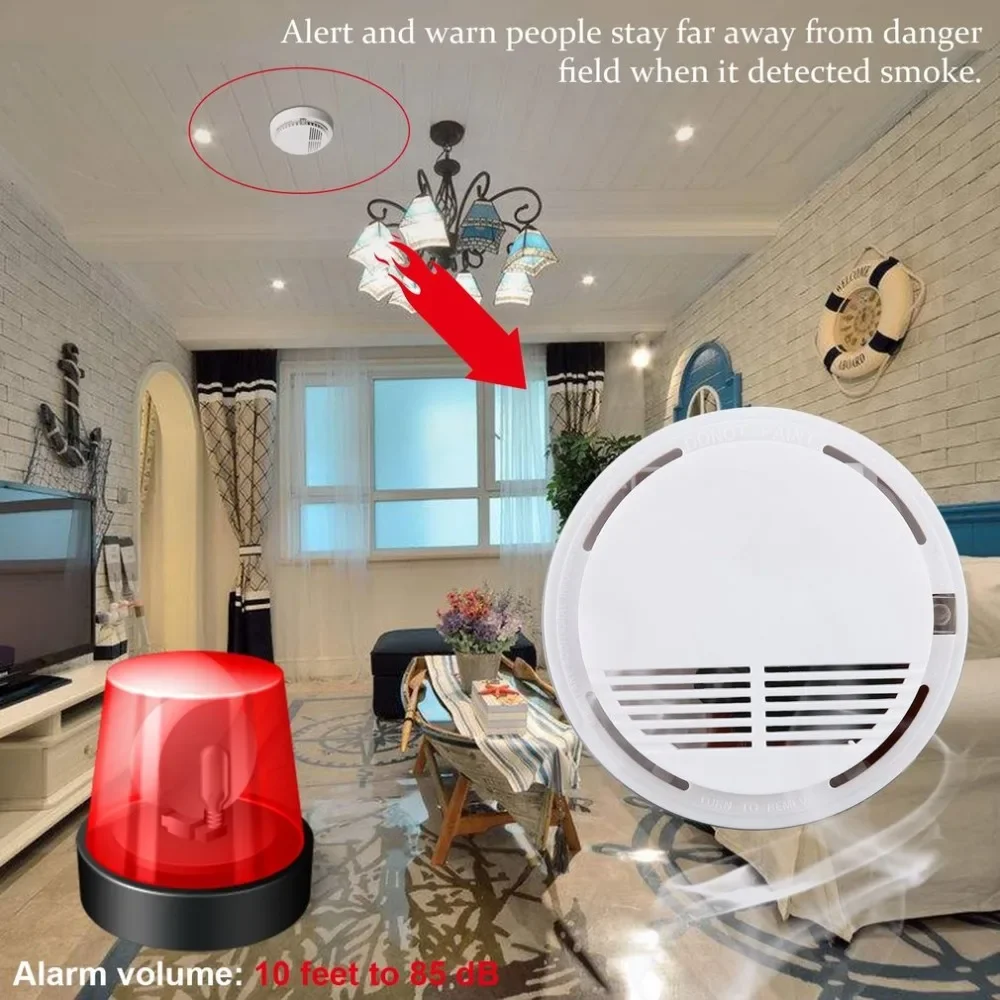 2023 Smoke Detector Smokehouse Combination Fire Alarm Home Security System Firefighters Combination Smoke Alarm Fire Protection