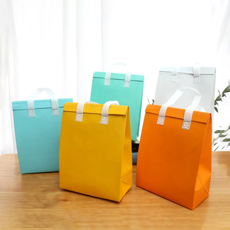 20pcs customized non-woven aluminum film insulation bag catering takeout family packaging insulation bag personal logo