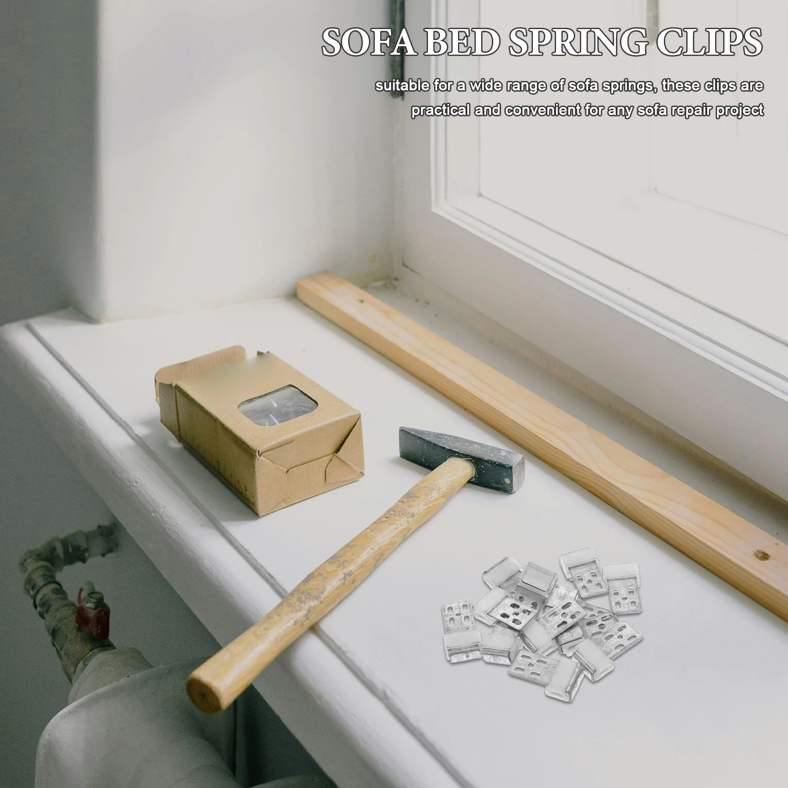 12Pcs Sofa Spring Accessories Noise Reduction Clips for Upholstery Repair Couch Sagging Support Metal Spring Clip Tool