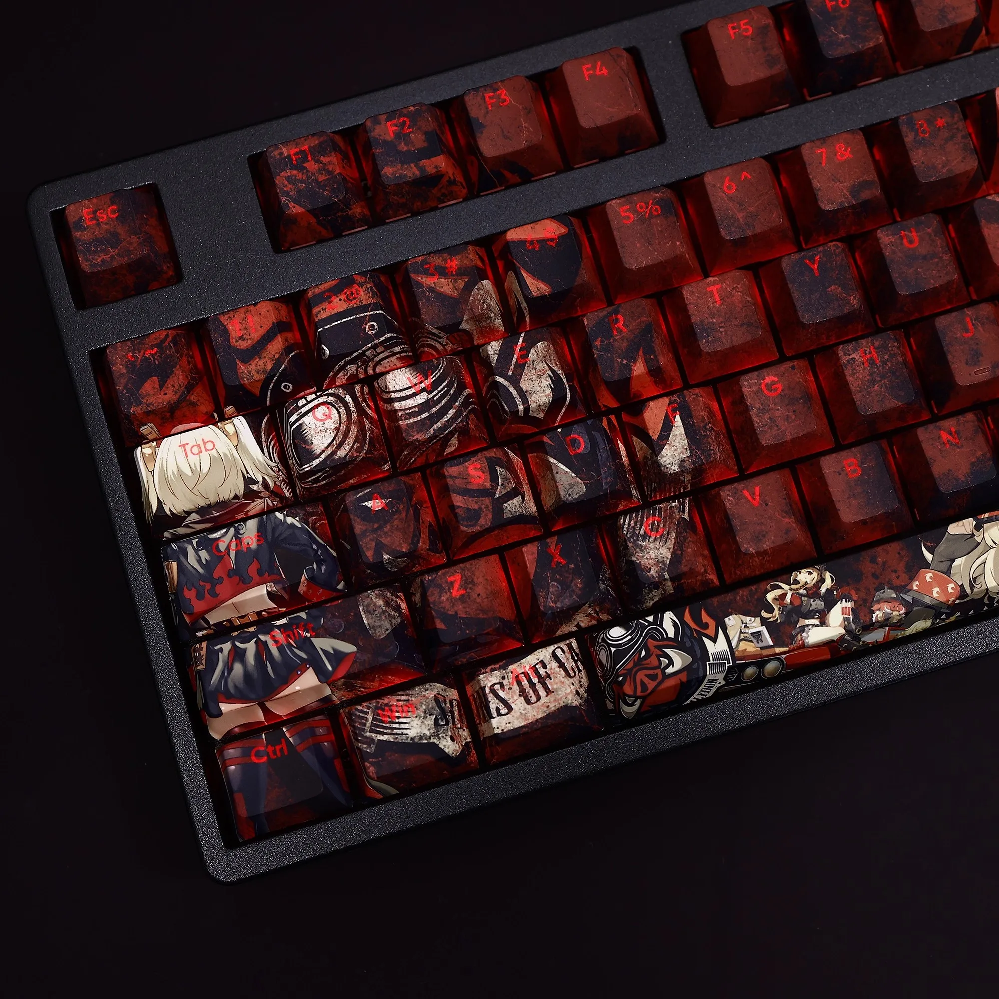 108 Keys/set Zenless Zone Zero Burnice White Keycap PBT Backlit Keycaps Cartoon Anime Key Caps For ANSI 61 87 104 108 Keyboards