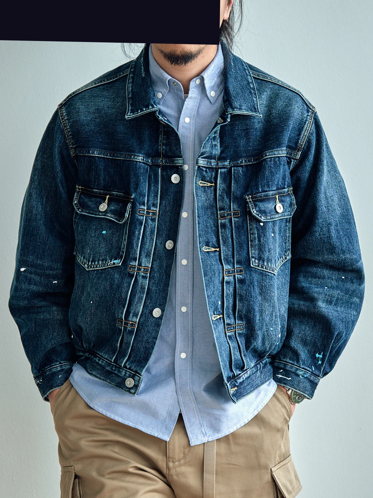 

Visvim Staph Old Fin Denim Fabric Jaet Stand Edition Long Sve Youth Trend Spring Autumn Winter Collection