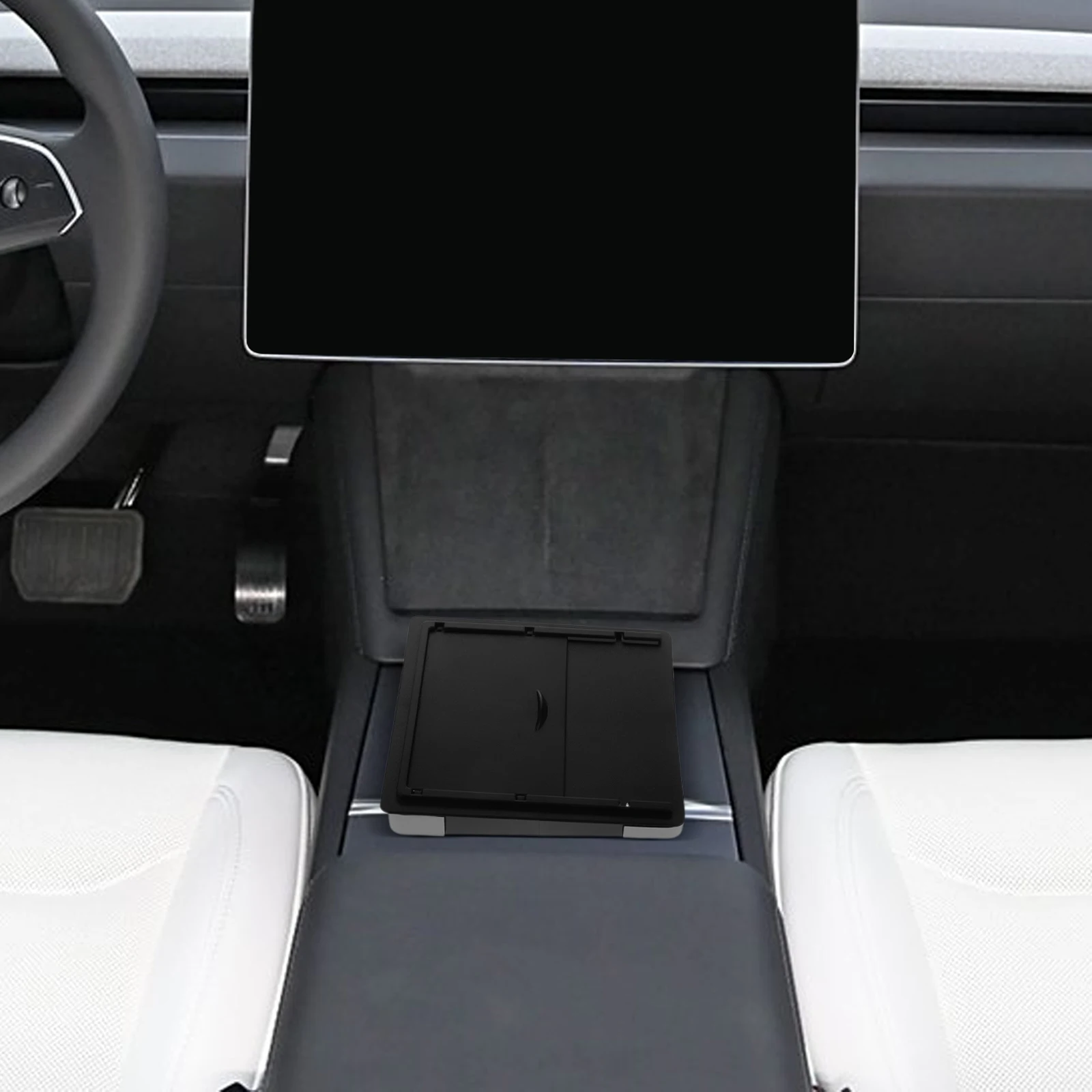 

【】Armrest Storage Car Organizer Compatible Abs Material Vehicle Center Storage Hidden Console Organizer