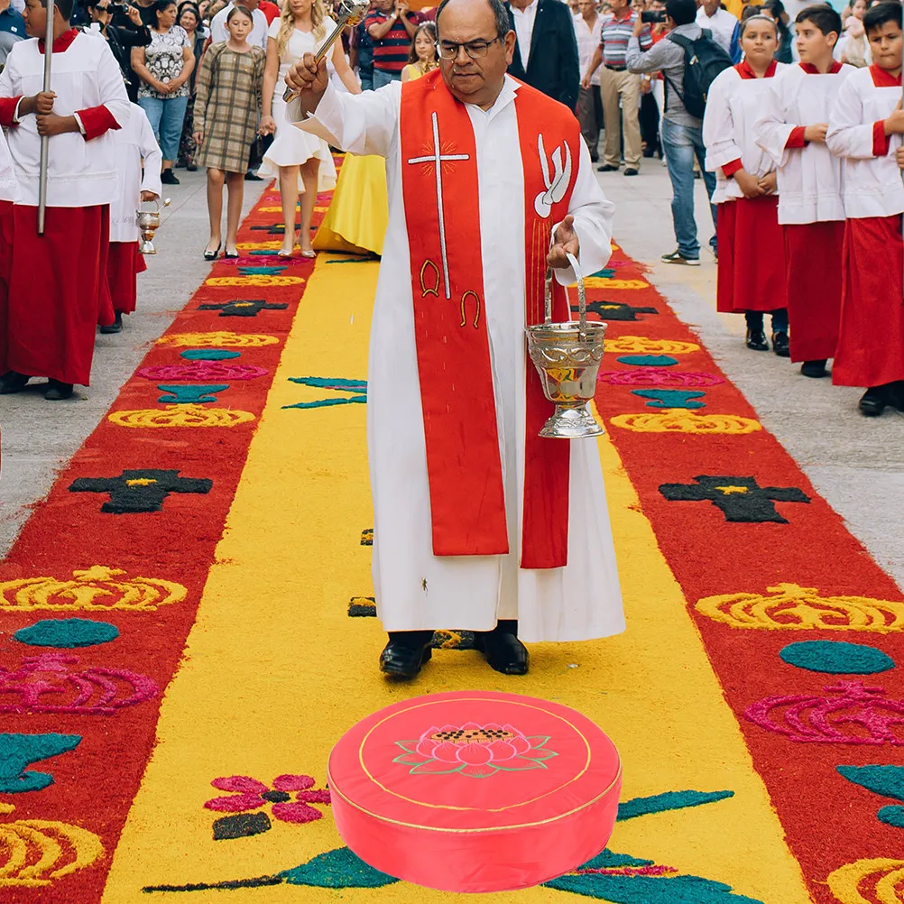 

Большая круглая напольная подушка для медитации, для сидения, молитв, дзен-практик, с узором лотоса, для дома и храма, нескользящая