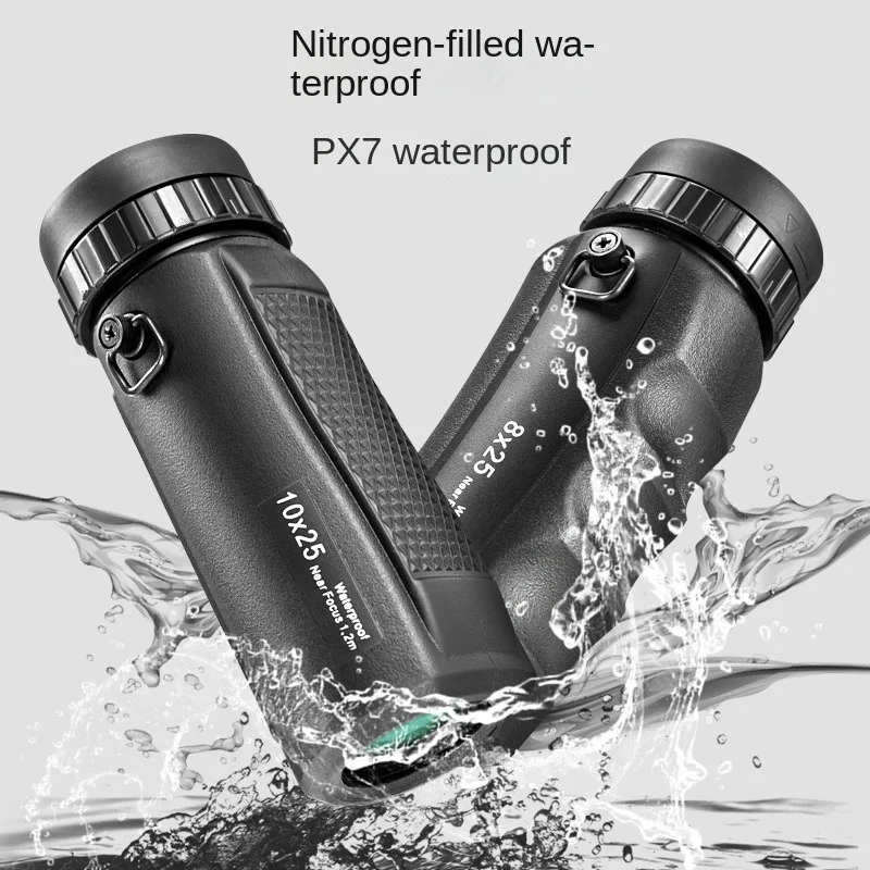 Powerful Mini 8X25 10X25 Monocular Telescope HD Portable IPX7 Waterproof SMC Coated Outdoor Pocket Compact Binocular For Tourism