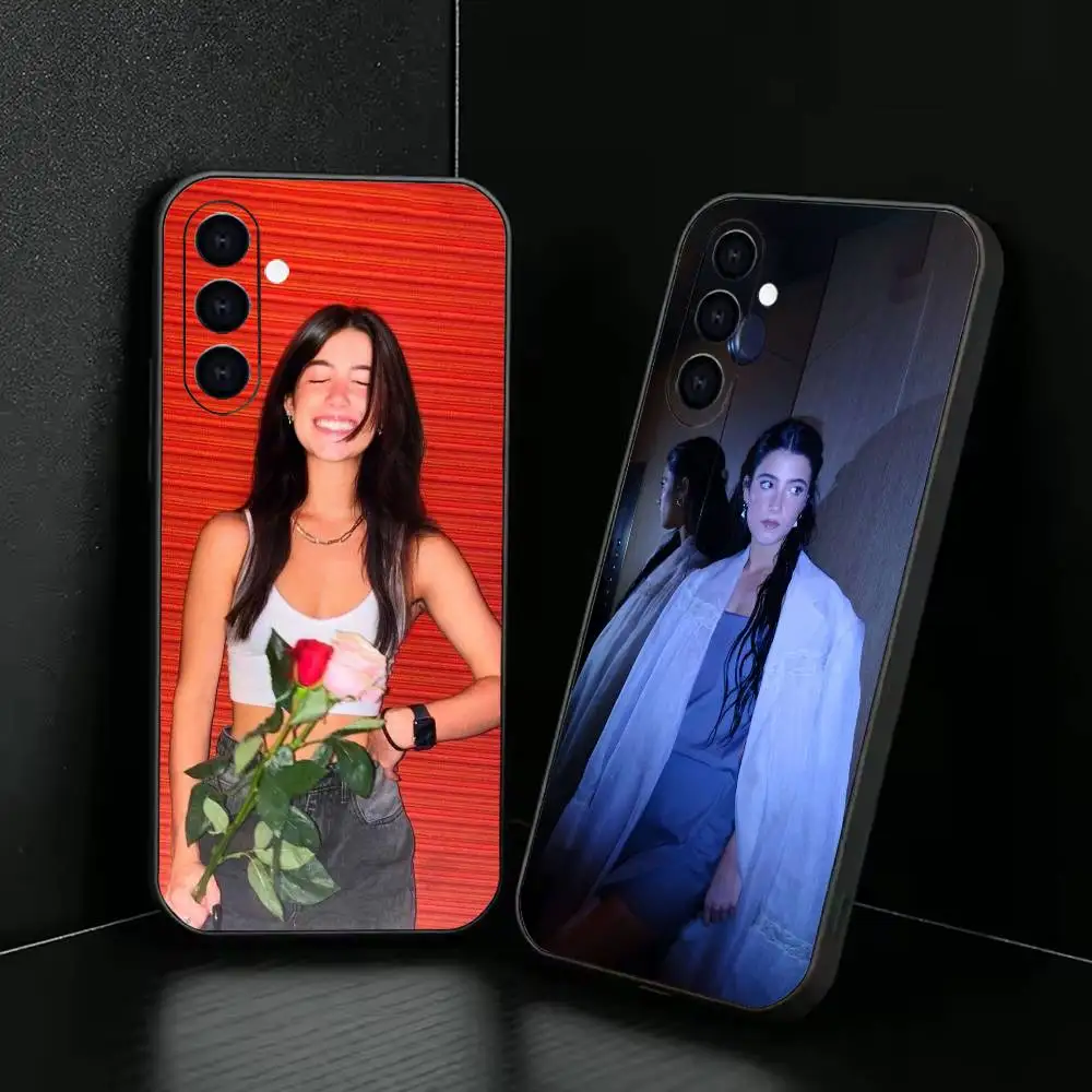 C-Charli Grace D'Amelio Phone Case For Samsung Galaxy A73,A72,A71,A70,A53,A52,A51,Soft Silicone Black Cover