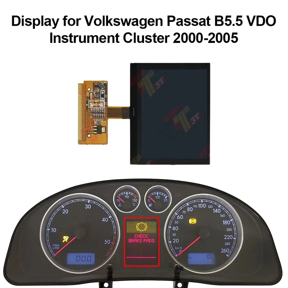 � VDO-Display für Volkswagen Passat B5.5 / Golf IV / Seat Alhambra / Sharan Kombiinstrument – Detail 2