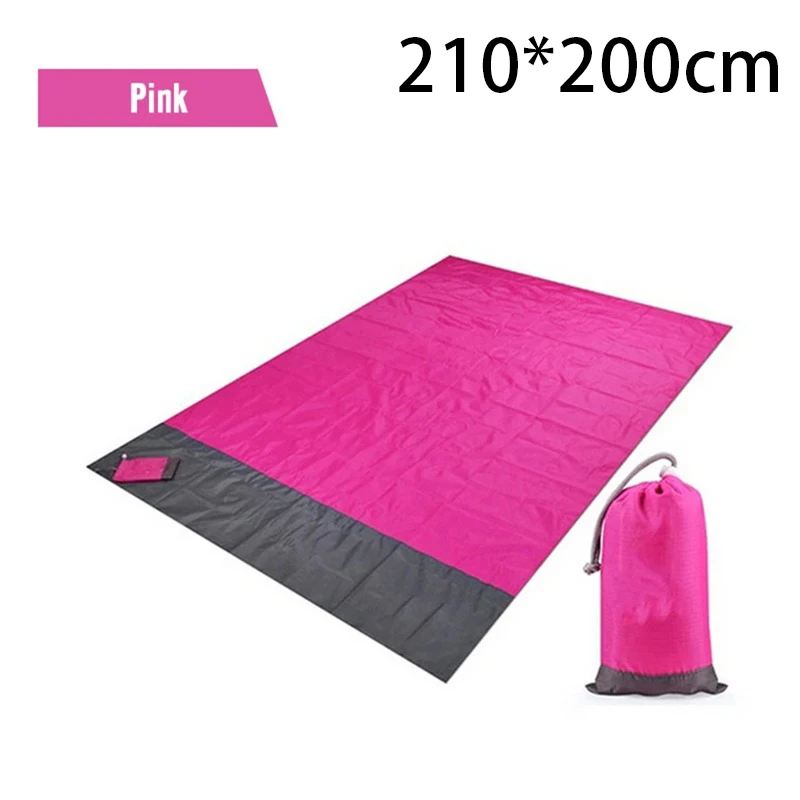 Spring Picnic Mat Waterproof Moisture-proof Mat Outdoor Folding Beach Mat Camping Folding Portable Gingham Pocket Beach Mat