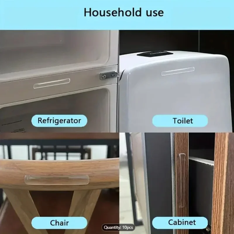 10pcs Self Adhesive Silicone Clear Bumpers Wall Protector Furniture Refrigerator Door Cabinet Glass mute Buffer Anti-crash Pad