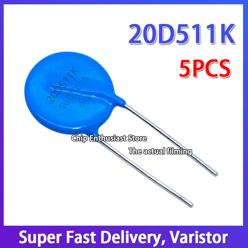 5PCS Varistor 20D511K 511KD20 Diameter: 20MM 10% DIP-2 510V