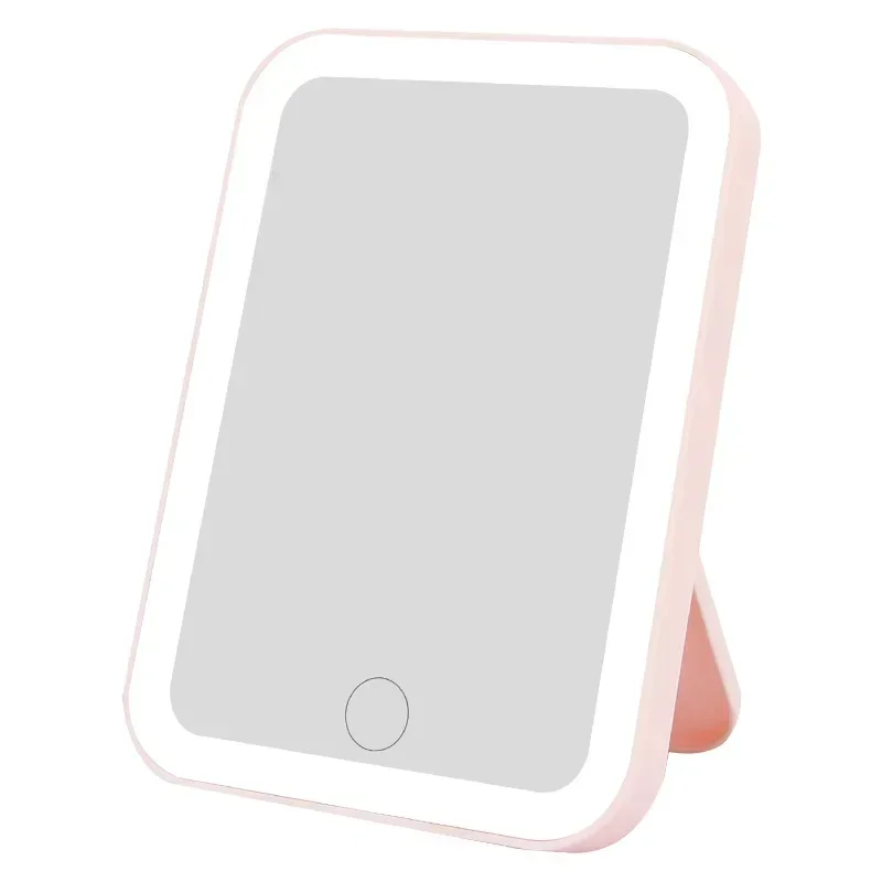 LED Makeup Mirror w/ Lights for Girls, Smart Touch Dimmable Vanity Desk Lamp, Portable for Dorm Bedroom Dressing Table