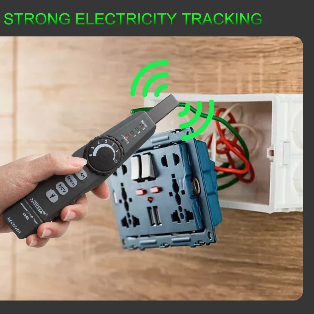 NOYAFA Advanced Wire Tracer Lokalizator kabli sieciowych Lokalizator wyłączników Test gniazda NF-825 TMR Detektor przewodów elektrycznych