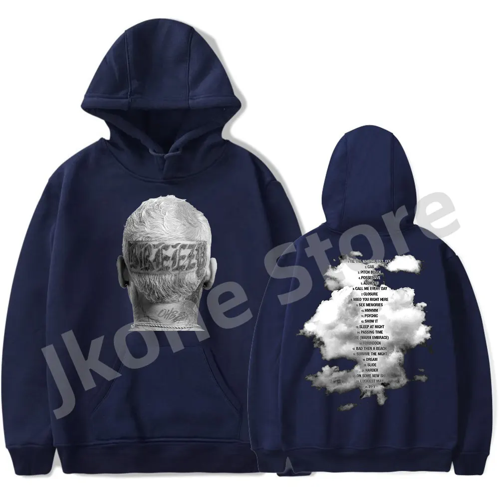 Chris Brown Breezy Album Cover Merch Hoodies Women Men Fashion Casual HipHop Style Sweatshirts