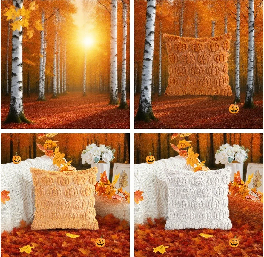 

18 х 18 дюймов декоративная тыква на Хэллоуин, мягкие плюшевые наволочки из искусственной шерсти, диван, спальня, гостиная, Homet Decor, наволочки