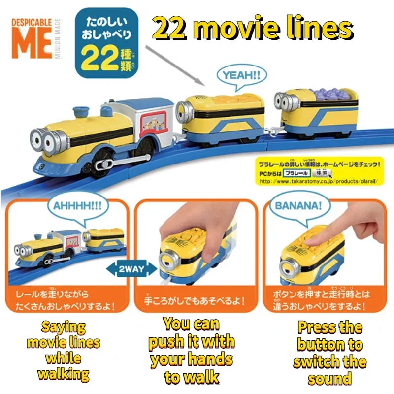 TAKARA TOMY Tomica Plarail New Best Selection Dream Railway Despicable Me Minions Train Assembled Luxury Train Track Set Gifts