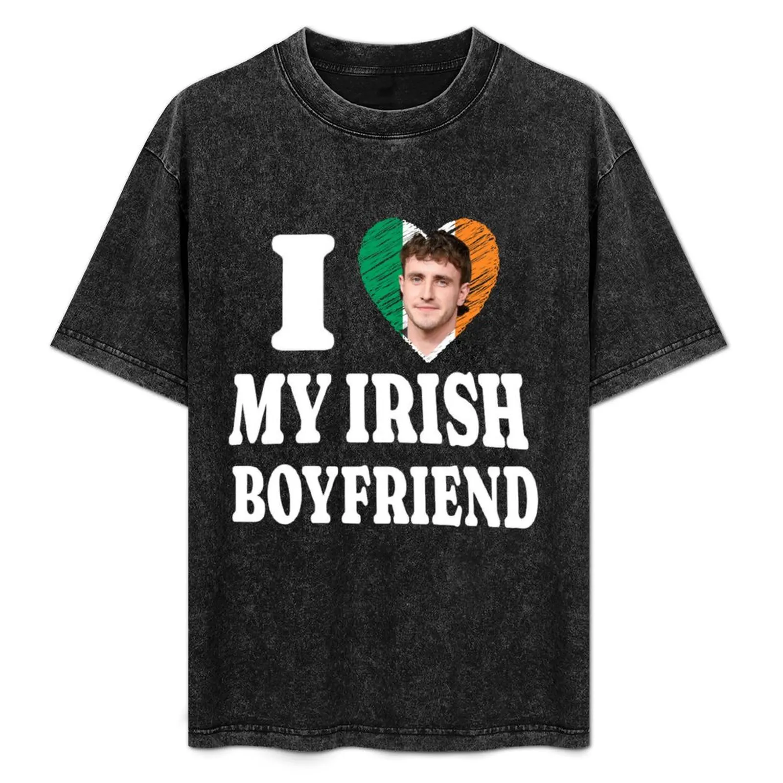 Camiseta con estampado vintage y cuello redondo de Irish Boyfriend Paul Mescal, camiseta con estampado vintage y cuello redondo de Irish Boyfriend, I Love Paul Mescal, mi novio irlandés