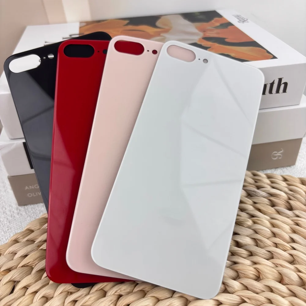 For Apple iPhone 8 8Plus 8+ Back Glass Battery Cover, Big Hole Rear Door Housing Panel Replacement Repair Parts,Back Case