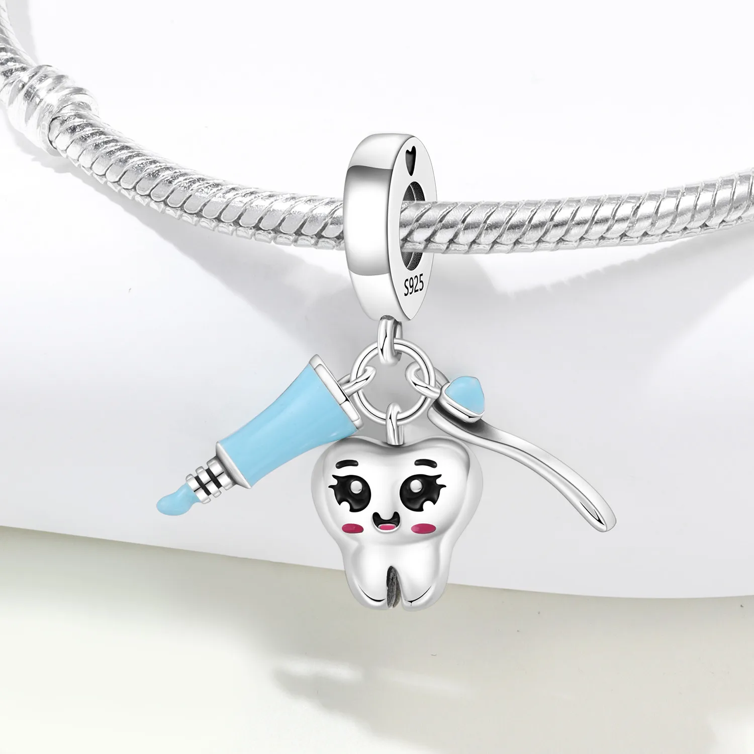 

PANPOKI 925 Sterling Silver Dental Health Pendant Charms Beads Fit Bracelets DIY Party Trendy Gifts Jewelry Accessory