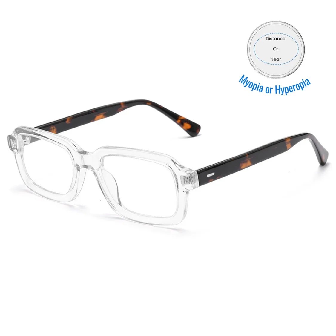 نظارات قراءة طبية، مضادة للضوء الأزرق، إطار عريض من الأسيتات، متوافق مع قصر النظر العالي، نظارات عصرية للرجال والنساء