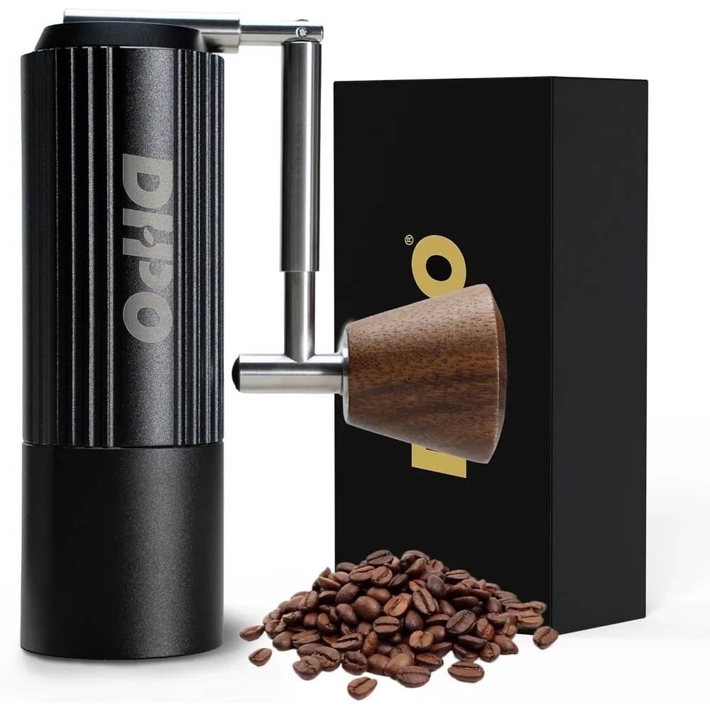 

Portable 7-Axis Stainless Steel Conical Burr Hand Coffee Grinder - DHPO Sky-Two Manual Grinder with Foldable Handle