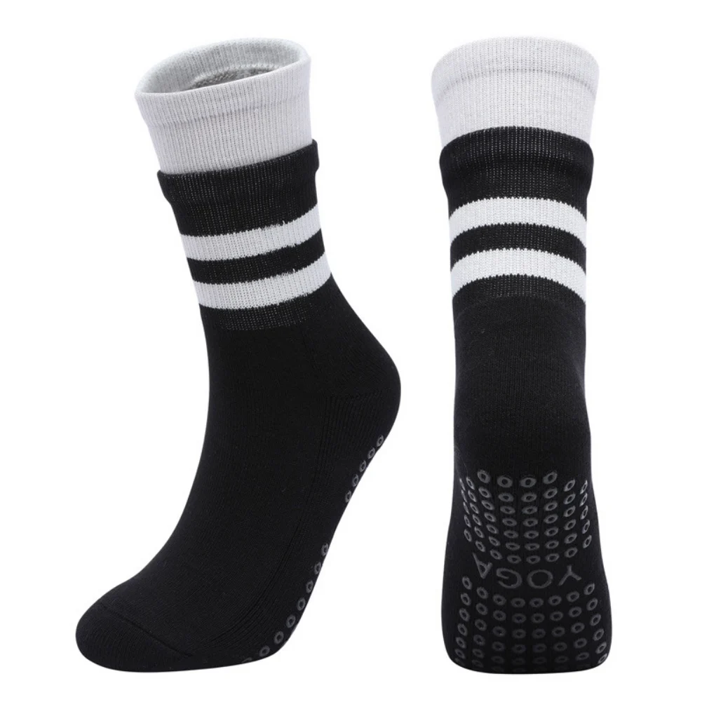 

1 Pair Yoga Socks Cotton Mid-tube Bottom Non-slip Fitness Socks Floor Socks Dance Pilates Sports Socks