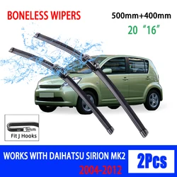 For Daihatsu Sirion MK2 2004-2012  Car Front Wiper U-type Soft Rubber Boneless Wiper HD Quiet Durable Automotive Wiper 20