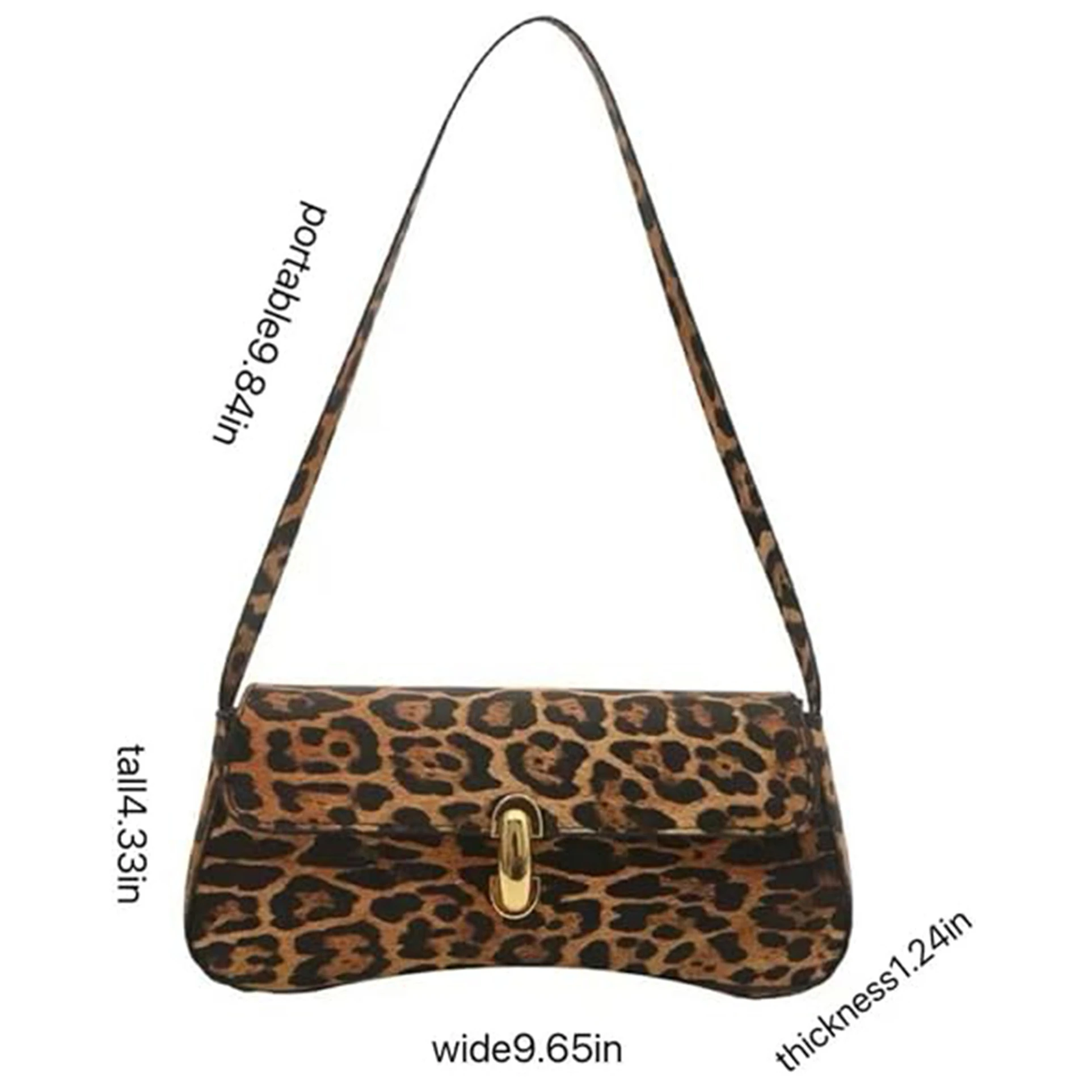 Women Leopard Print Square Bag Minimalist Crossbody Shoulder Bag Casual Small Handbag for Autumn Winter Daily Commute