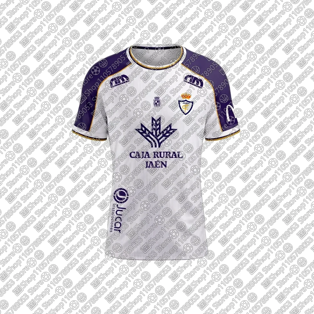2026-27 Nueva Camiseta de Fútbol Real Jaén Impresa en 3D para Adultos y Niños, de Secado Rápido, Transpirable, Casual, para Deportes y Hogar
