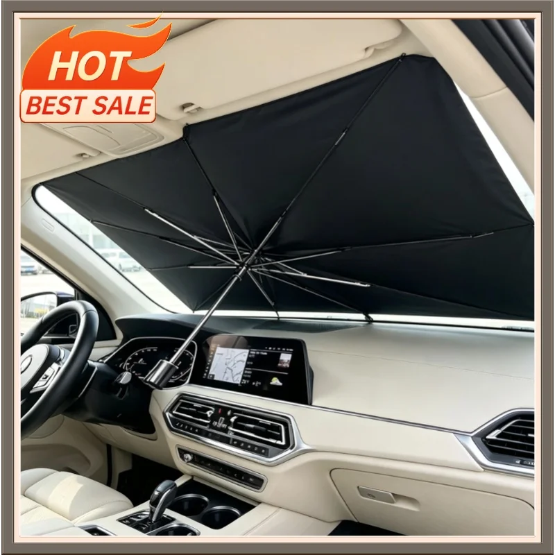 Sun Visor Windshield Shade, with Uv Protection Foldable Umbrella, 80x140cm, Automotive Windshield Sunshade