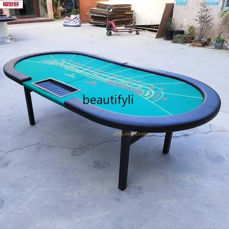 

Baccarat Table Chip Poker Entertainment Table Square Tube Iron Foot Foldable Desktop Foldable