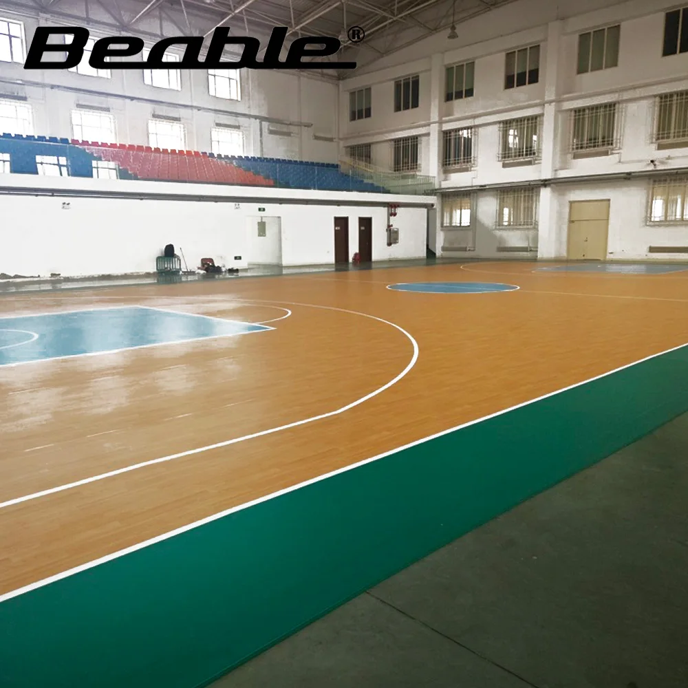 Beable FIBA 승인 실내 비닐 농구 코트 바닥, PVC 스포츠 바닥 매트