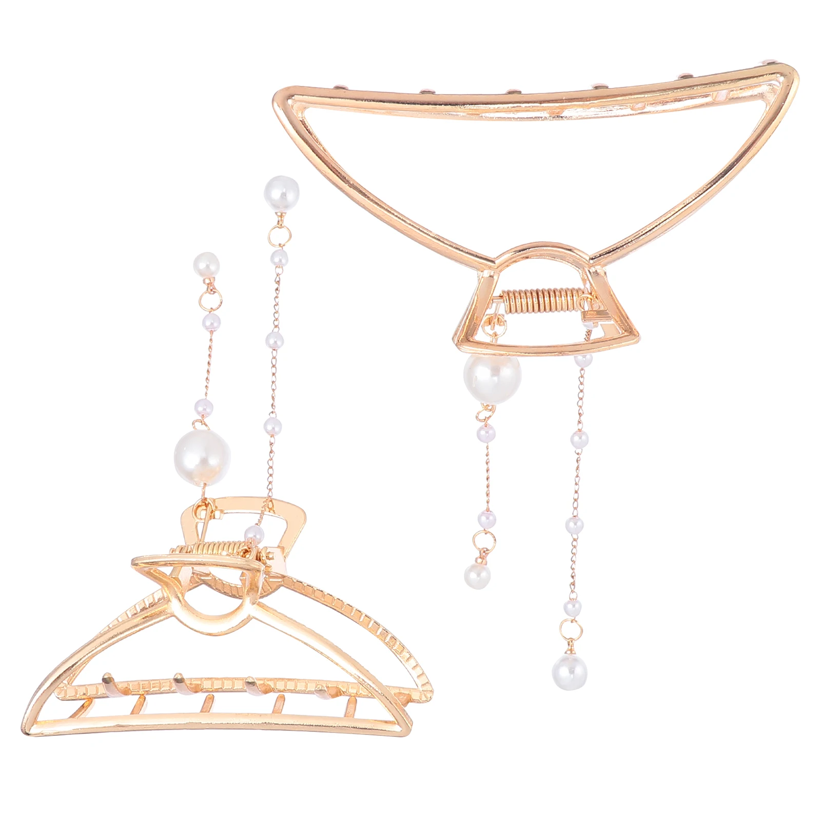 

2pcs Pearl Claw Clips 7.5cm Durable Styling Accessories Hair Claw Clips Long Hair Barrettes Lightweight Storage