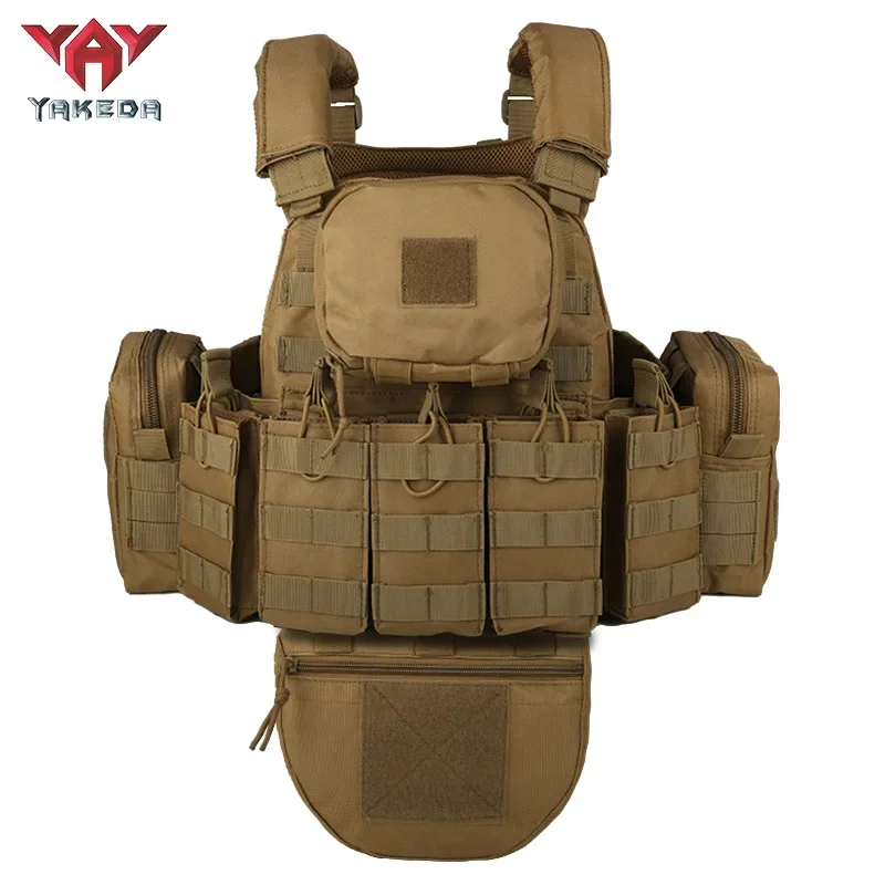 YAKEDA Tactical Vest Outdoor Camouflage Multifunctional Military Vest Hunting Equipment Adjustable Tactical Vest CS Simulation