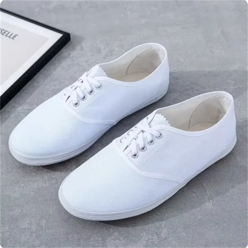 Canvas Flat Shoes School White Cloth shoes Men And Women Shoe Gymnastics Dance Sports Exercise Shoe Non-slip Soft Work Shoe