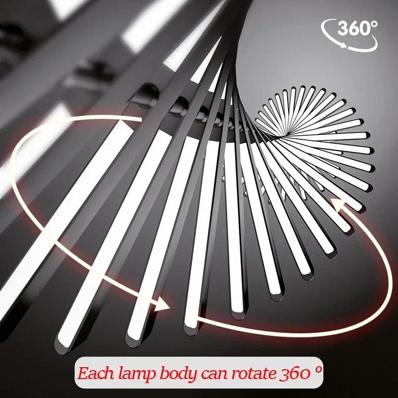 Nordic Luxury Living Room Fish Bone Design Chandelier Dining Room LED Ceiling Light Bedroom Home Decor Dimmable Pendant Lights