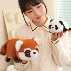 Adorable Panda Reversible Red Panda Plush Toy Soft Stuffed Animal Doll Pillow Companion Home Sofa Decor for Kids Girls Gifts