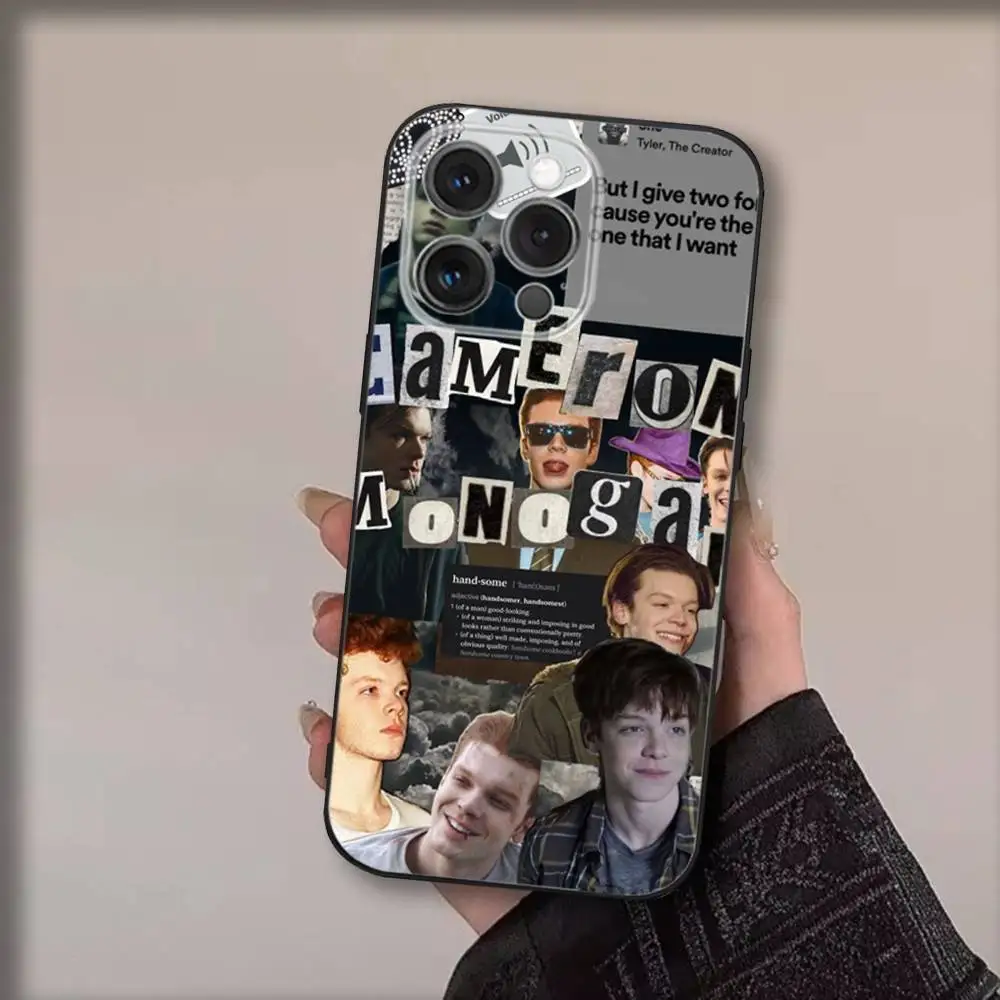 حافظة هاتف C-Cameron Monaghans لهاتف iPhone16,15,14,13,12,11,Pro,Max,Plus,X,XS,SE4,E,Mini,Soft Black Case