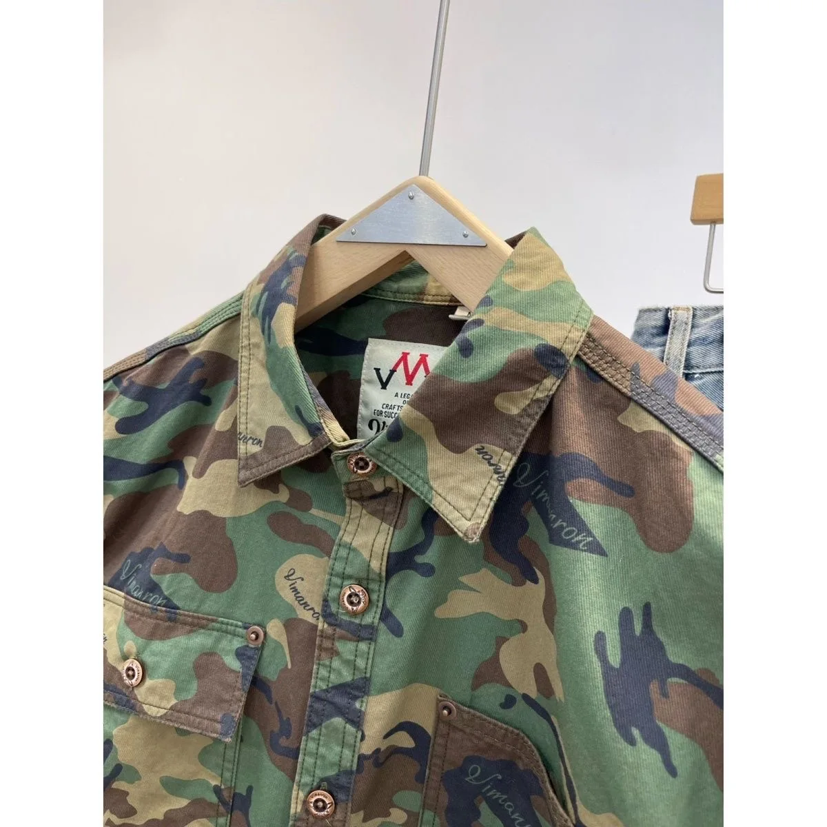 American Retro Camouflage Short Sleeve Shirt Men's Summer New Outdoor Casual Versatile Top Polyester Fiber No Ironing Treatment