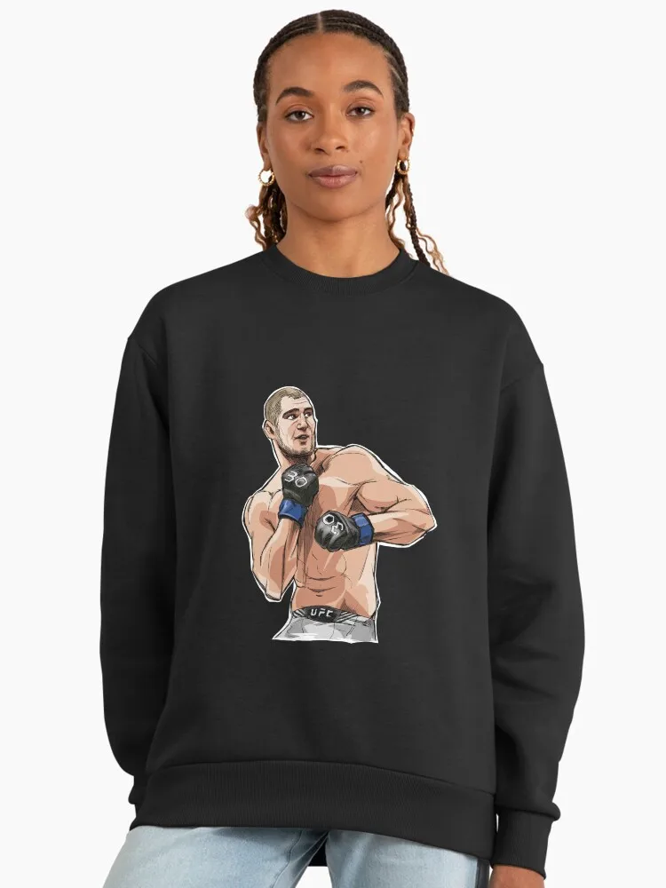 

Осень/зима 2026, UFC Sean Strickland Combat, свитер с круглым вырезом, женский свободный повседневный хлопковый теплый свитшот унисекс