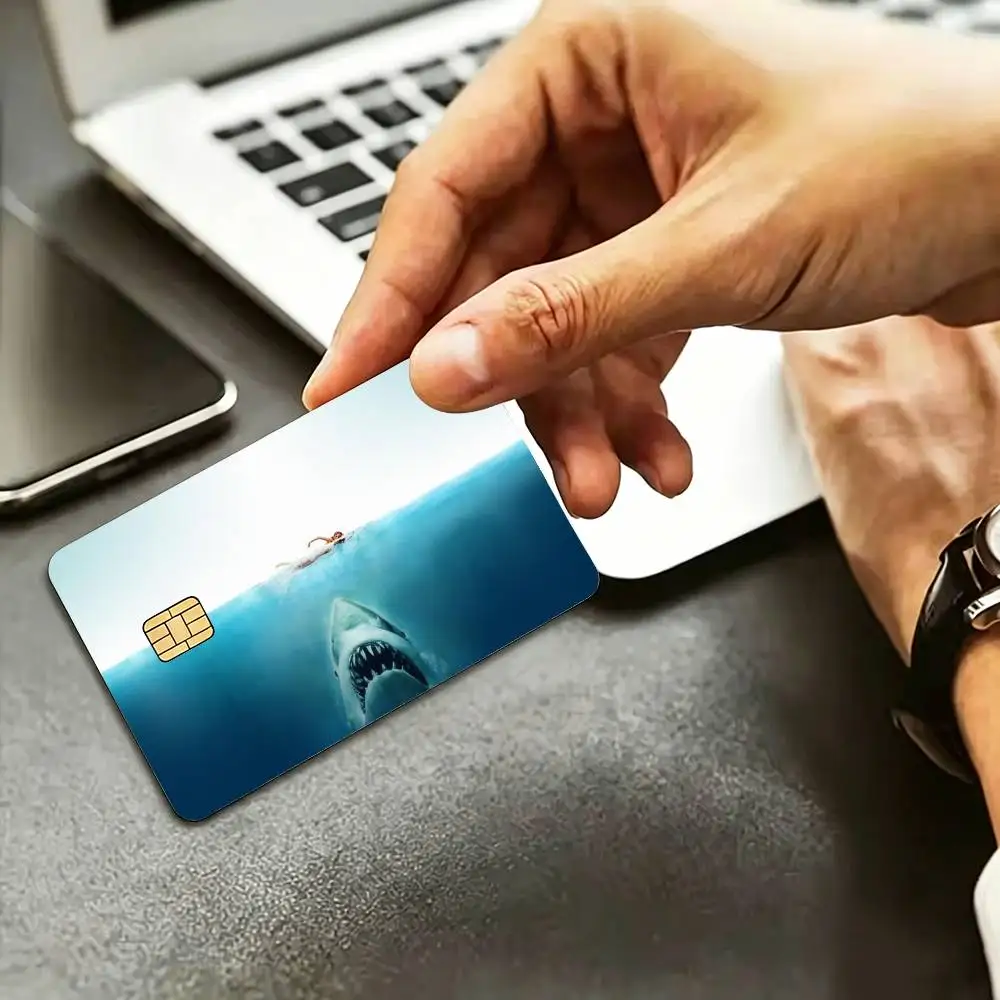 Jaws Credit Roll Retro Edition HD Waterproof Credit Card Stickers Silicone Decals For Chip Game Cards Gift