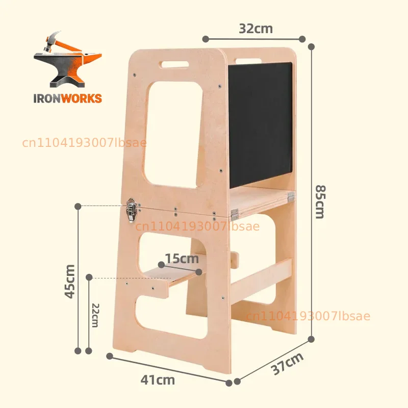 3-in-1 Foldable Hand Washing Stool Multi-functional Kitchen Chair Learning Tower