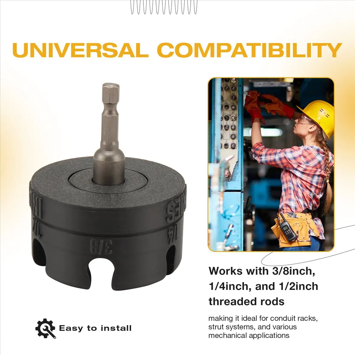 

Насадка для сверла с гайкой-молнией, инструмент для извлечения болтов для снятия гаек для стоек, стоек, стоек, отвертка гаек с шестигранным хвостовиком