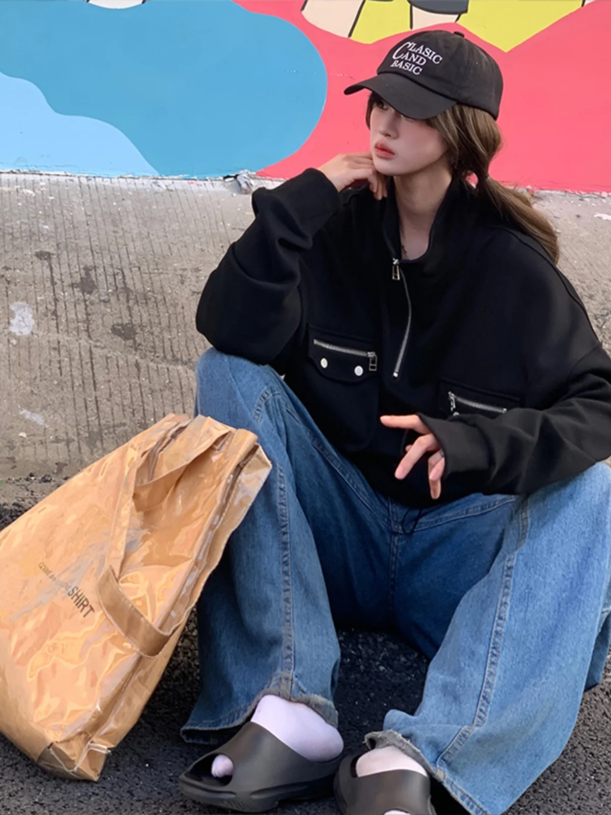 

Premium ket Workwear Hoodie Jaet Men's Spring Autumn Unique Design f Zip American Retro Couple's Sle Casual Loose Fit