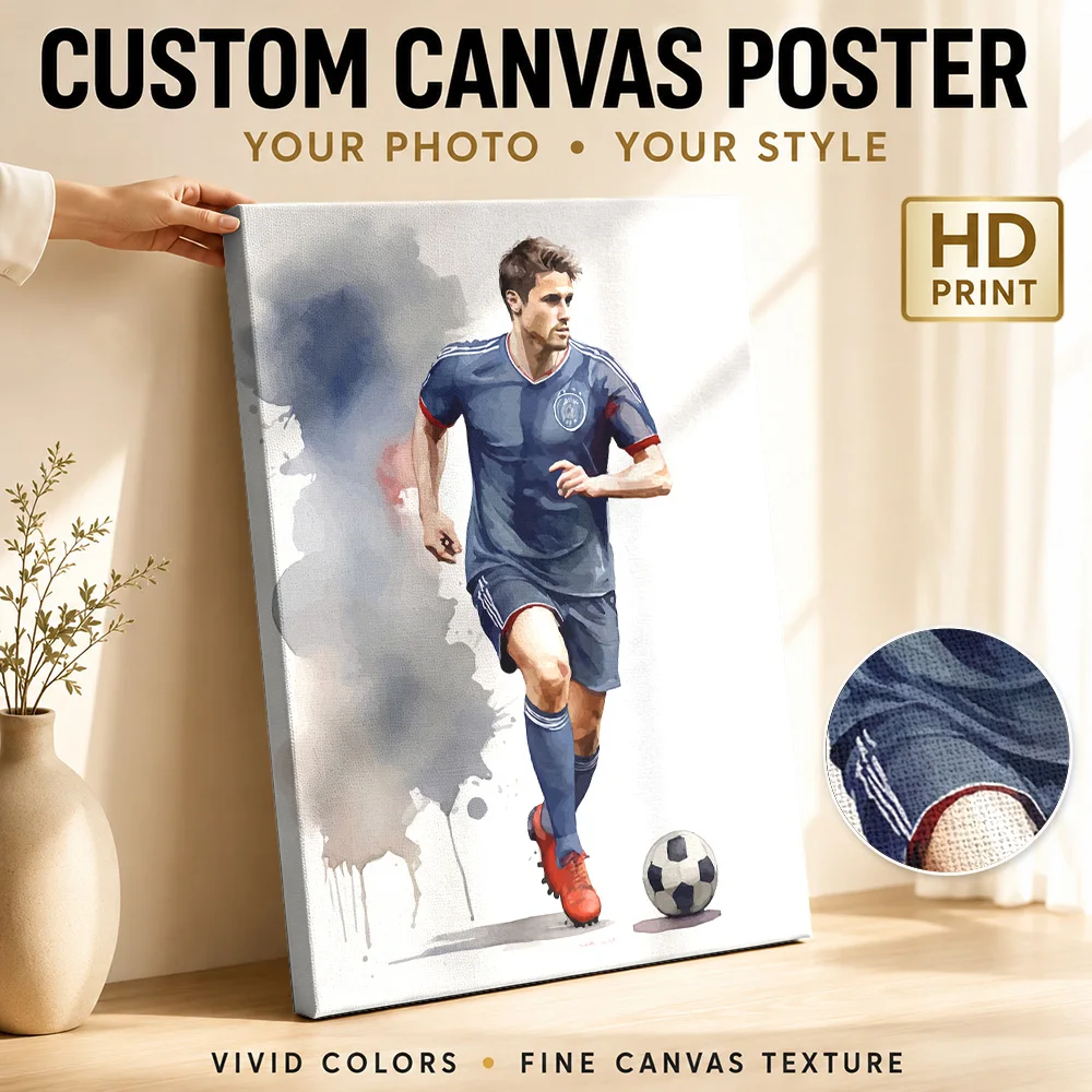 Son Heung-Min Celebration Framed Canvas Print Poster Monochrome Wall Art With Personalized Photo For Home Gym Ideal Coach Gift