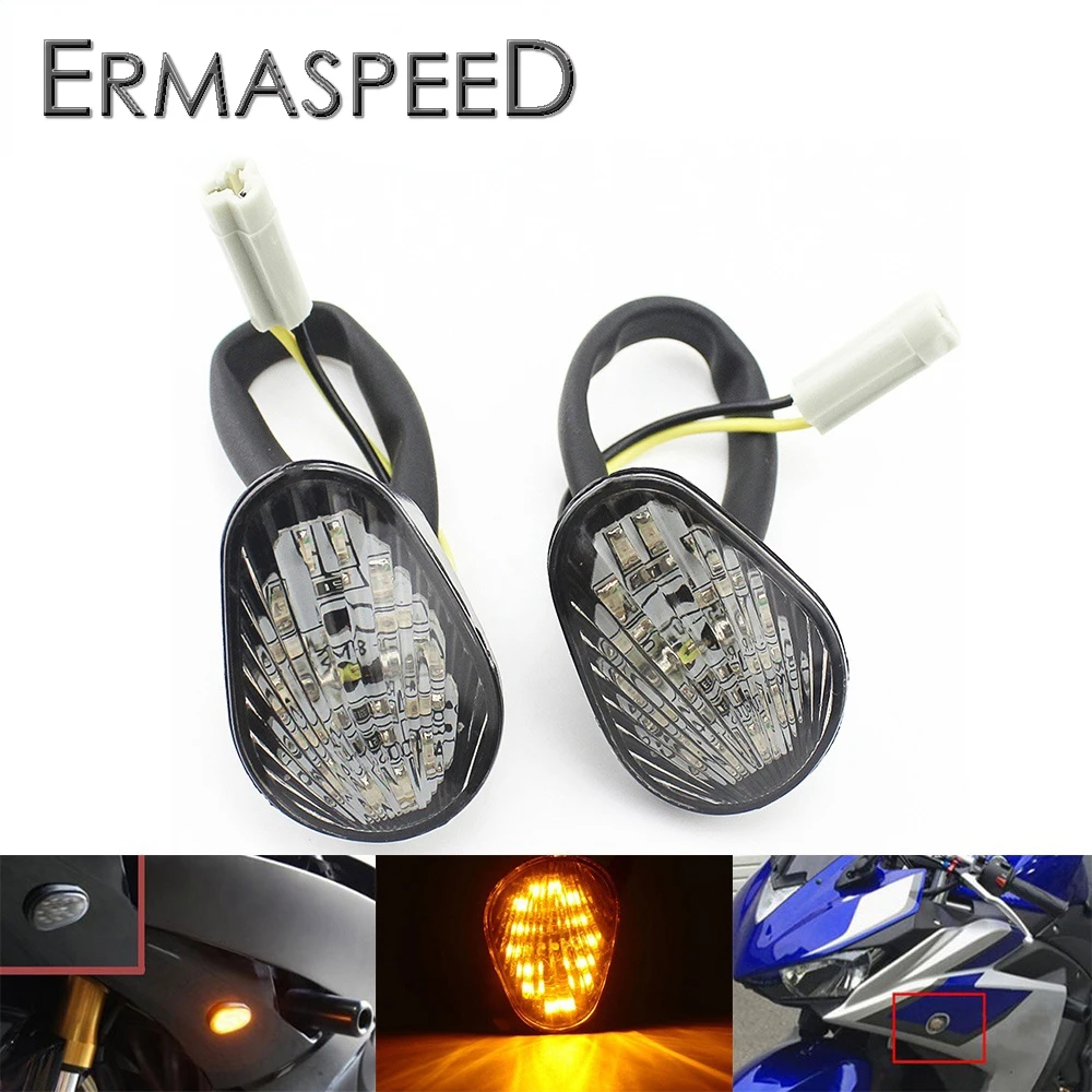 

Мотоциклетный светодиодный указатель поворота с утопленным креплением, желтая лампа 12 В, универсальная фотолампа для YZF R1 R6 R6S