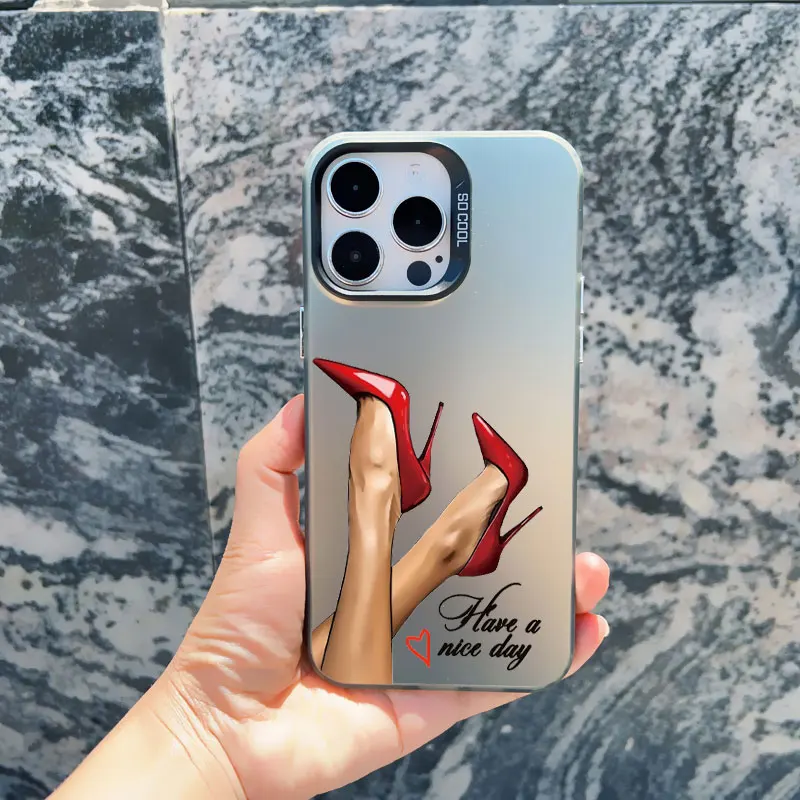 Girl Boss Weibliche Kaffee Handyhülle für iPhone 15 14 Plus Pro Max 17 16 13 Mini 12 11 Pro Max Muster stoßfeste Laserabdeckungen – Detail 2
