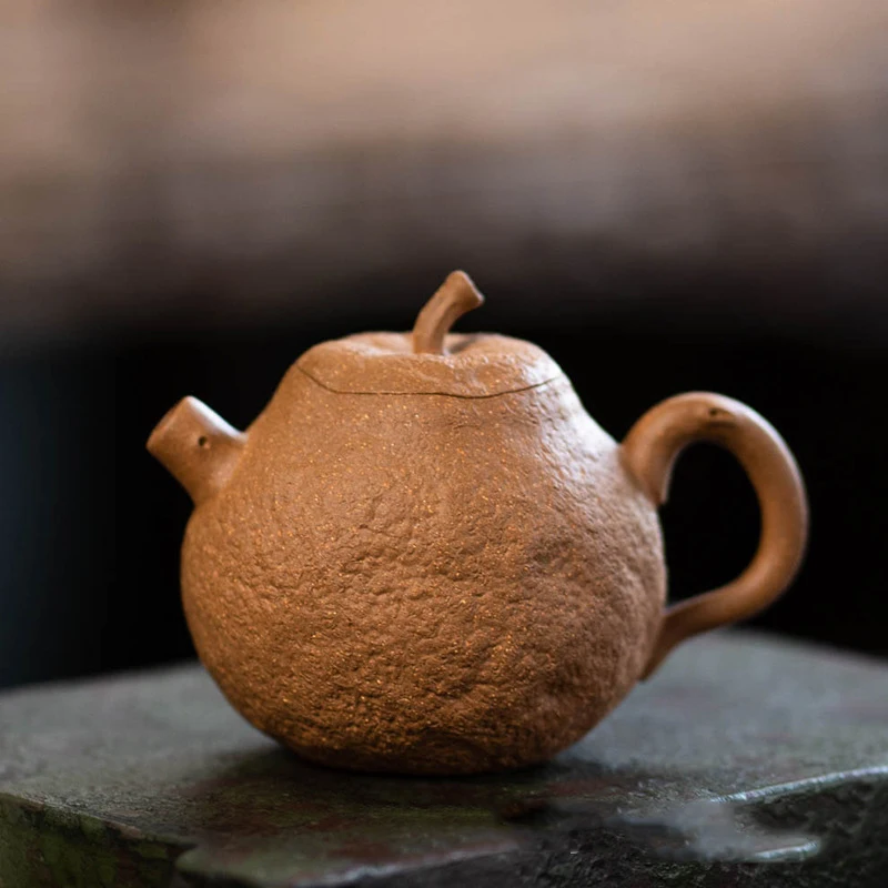 100ml Mini Yixing Purple Clay Teapot Handmade Biomimetic Orange Pot Jiangpo Mud Kung Fu Pot Household Thin Tire Tea Pot Chahai